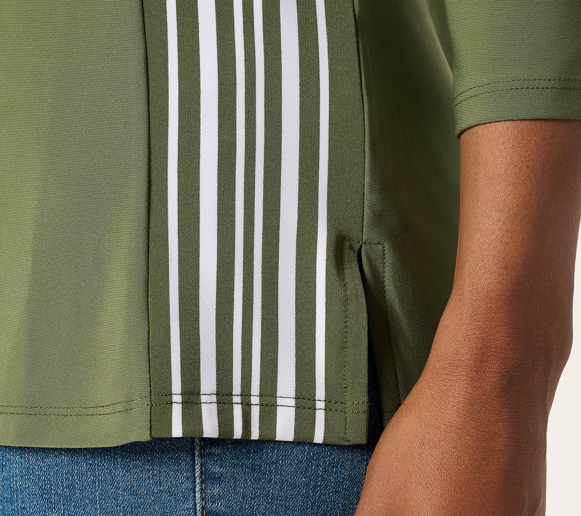 Attitudes by Renee La Roma Jersey Hooded Top with Stripe Detail