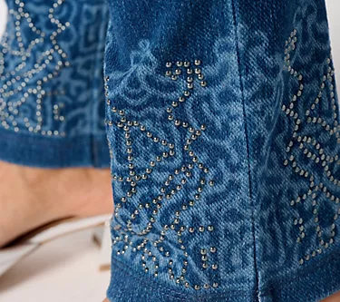 Women with Control Tummy Control Prime Stretch Denim Jeans w/ Studs