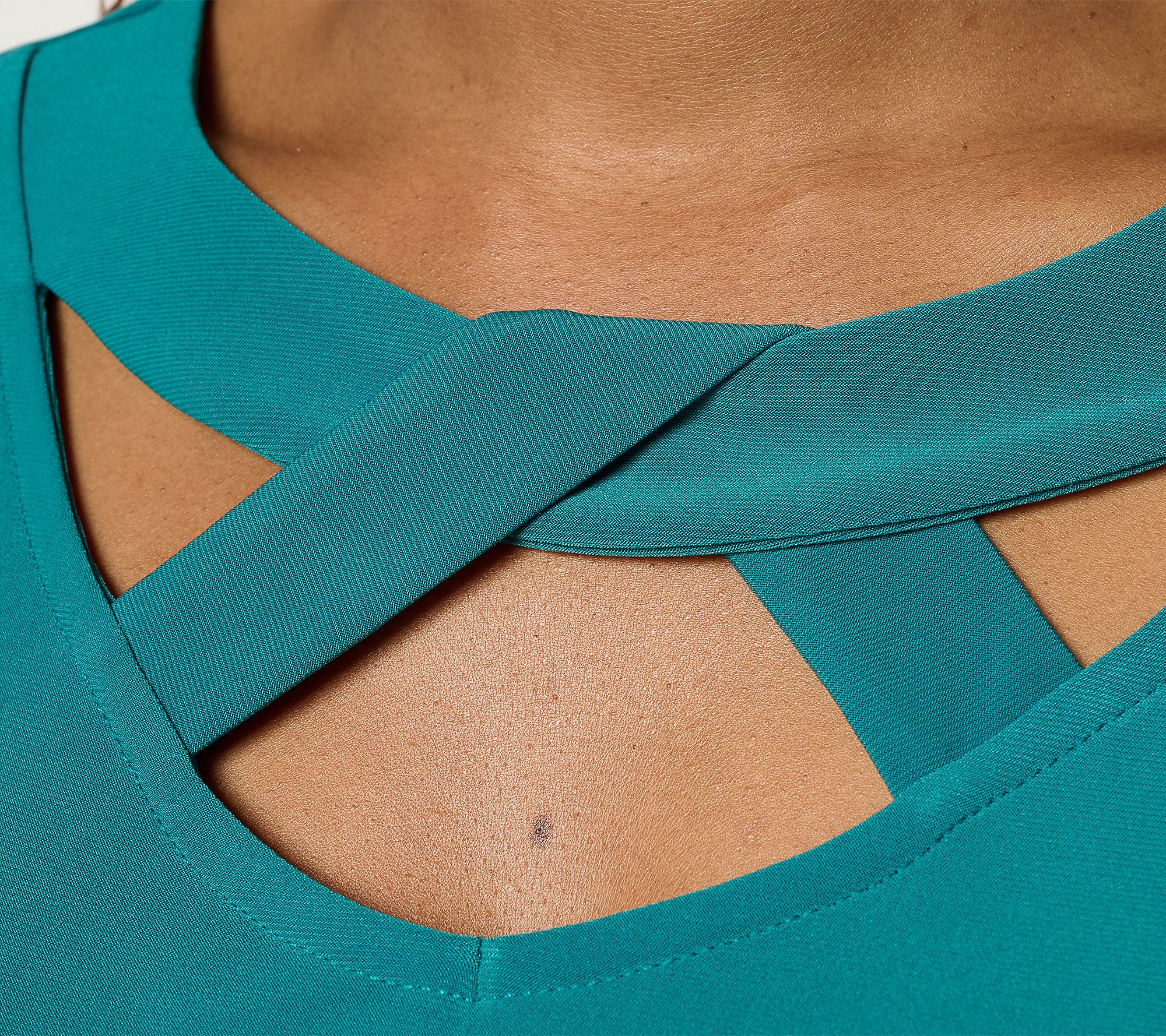 Attitudes by Renee Como Jersey Crossover Neck Top