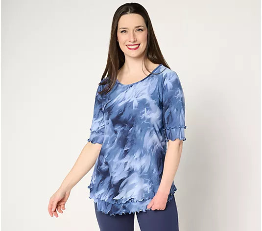 Attitudes by Renee Como Jersey Double Layered Top