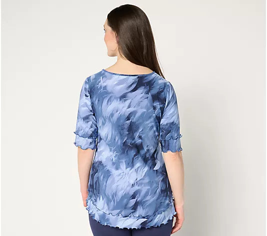 Attitudes by Renee Como Jersey Double Layered Top