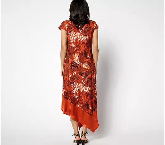 Attitudes by Renee Regular Asymmetric Mix Media Dress – Renee