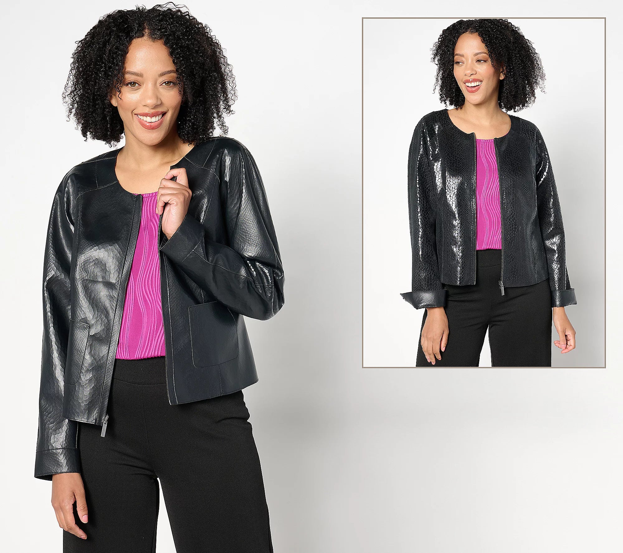 Attitudes by Renee Renee's Reversible Faux Leather Jacket