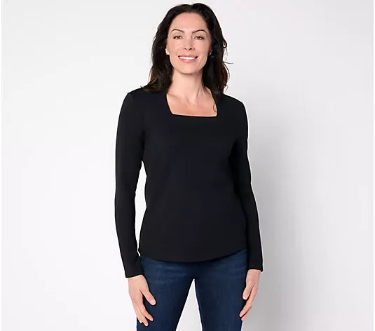 Women with Control Luxe Ponte Square Neck Top