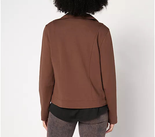 Women with Control Ponte Royal And Lace Moto Jacket