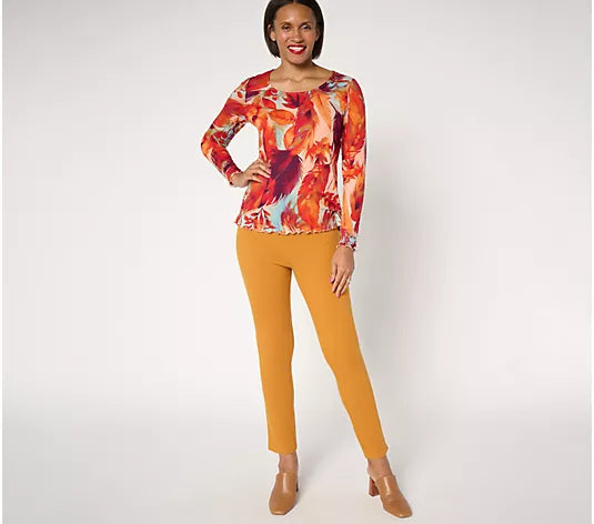 Attitudes by Renee Yummy Jersey Scoop Neck Top