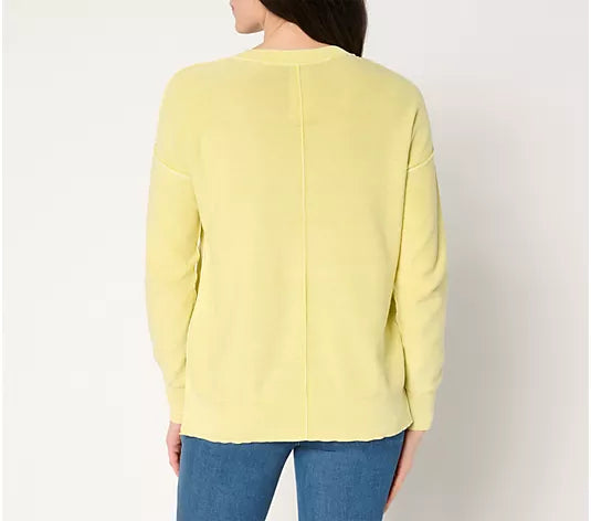 Attitudes by Renee 100% Cotton Sweater with Wash Effect