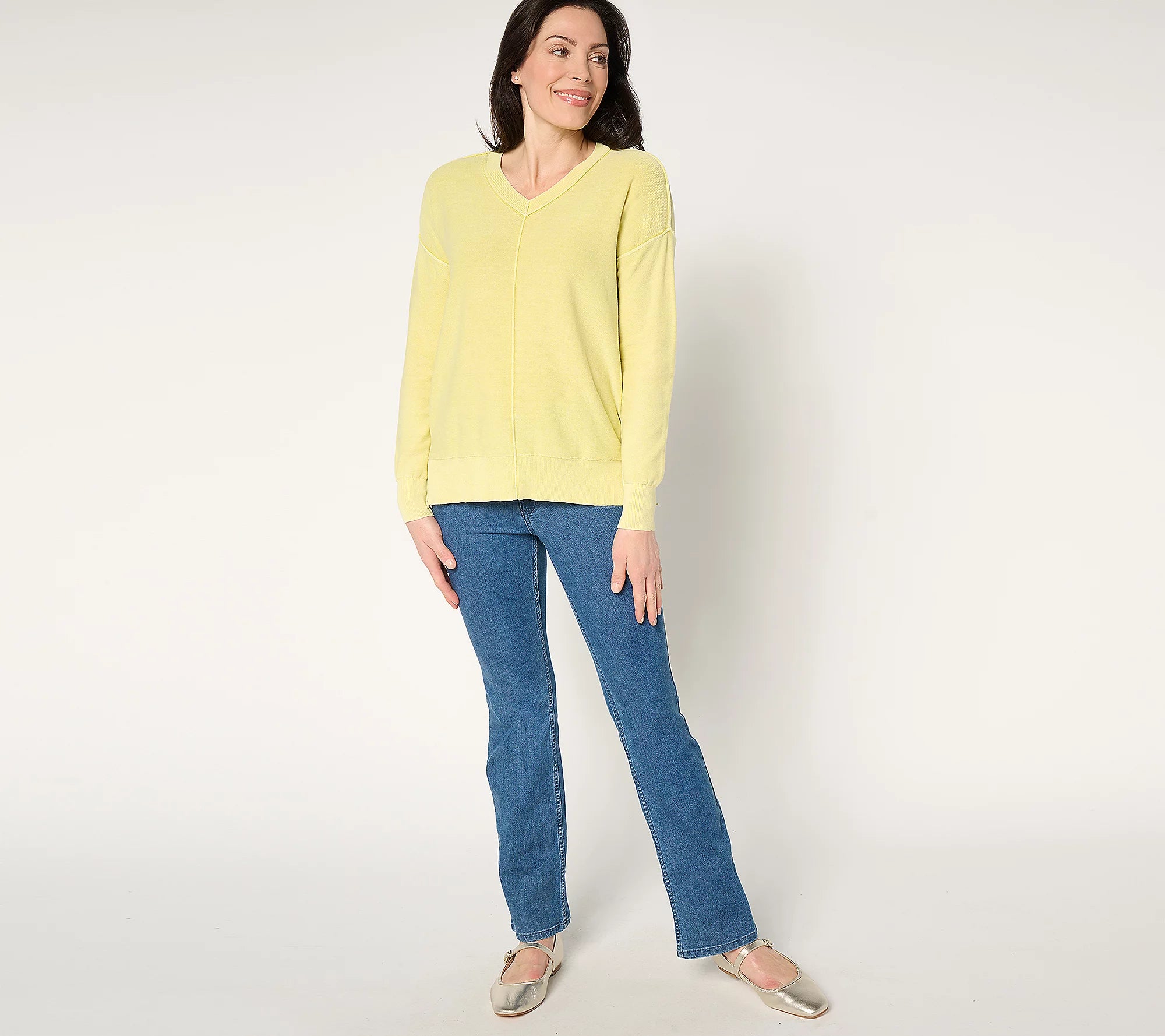 Attitudes by Renee 100% Cotton Sweater with Wash Effect