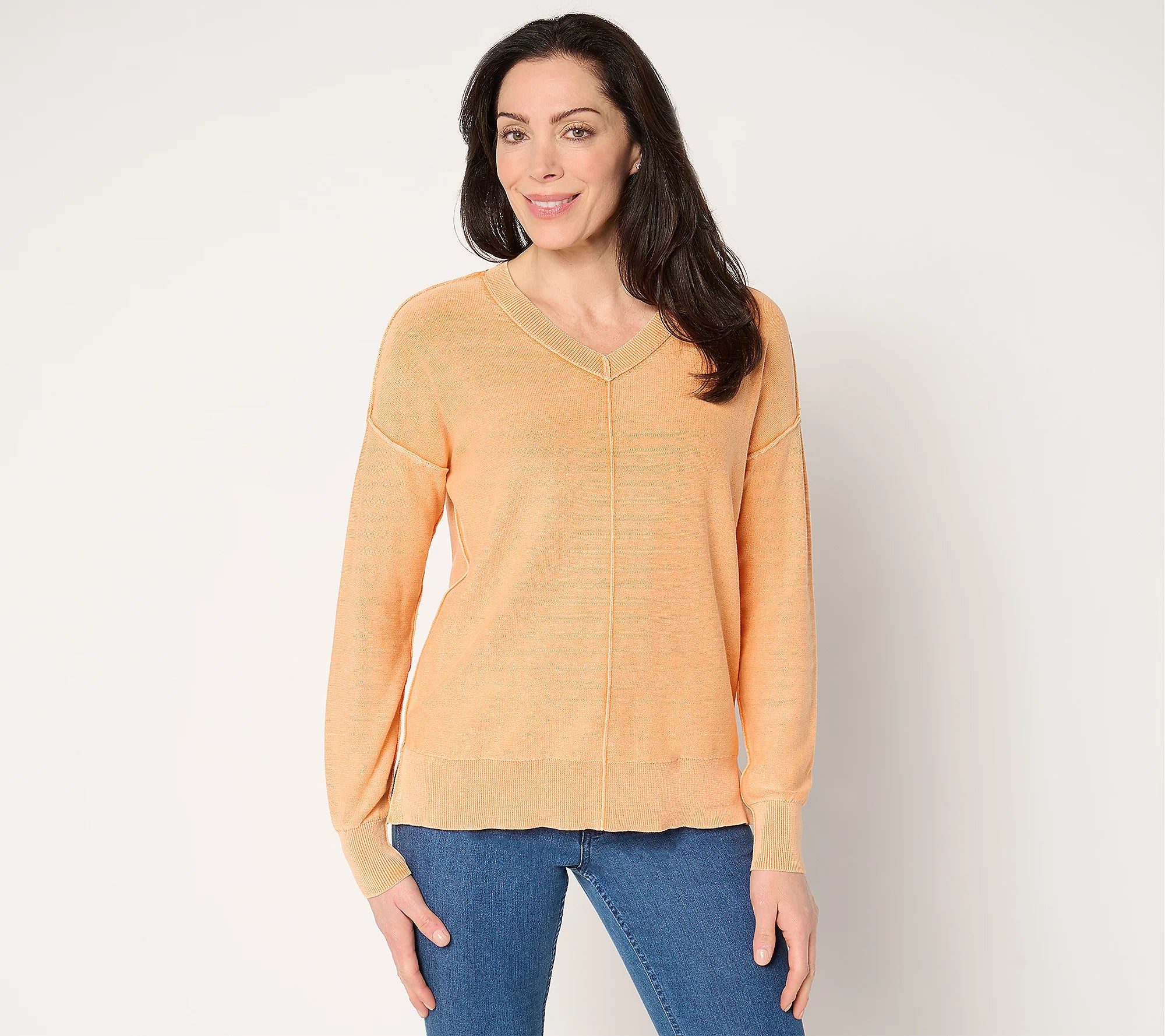 Attitudes by Renee 100% Cotton Sweater with Wash Effect