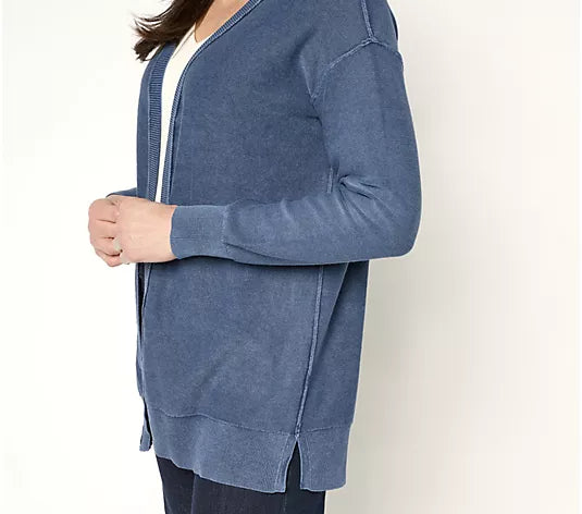 Attitudes by Renee 100% Cotton Cardigan with Wash Effect