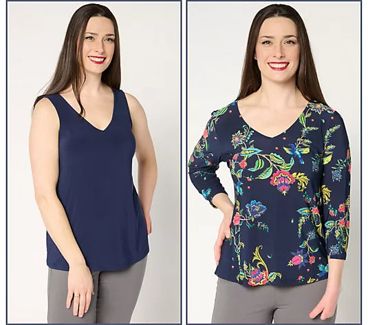 Attitudes by Renee Como Jersey Two Pack Tops