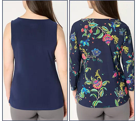 Attitudes by Renee Como Jersey Two Pack Tops