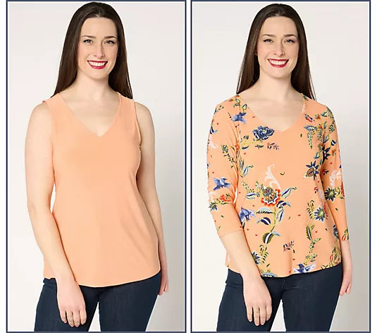 Attitudes by Renee Como Jersey Two Pack Tops