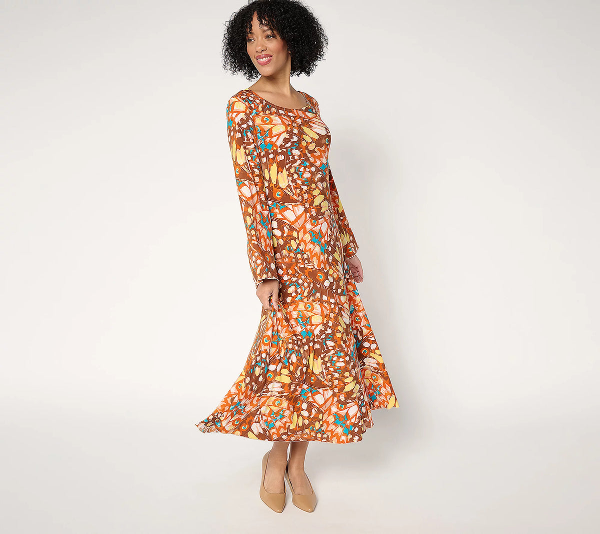 Attitudes by Renee Reversible Printed Como Jersey Dress Black / XS