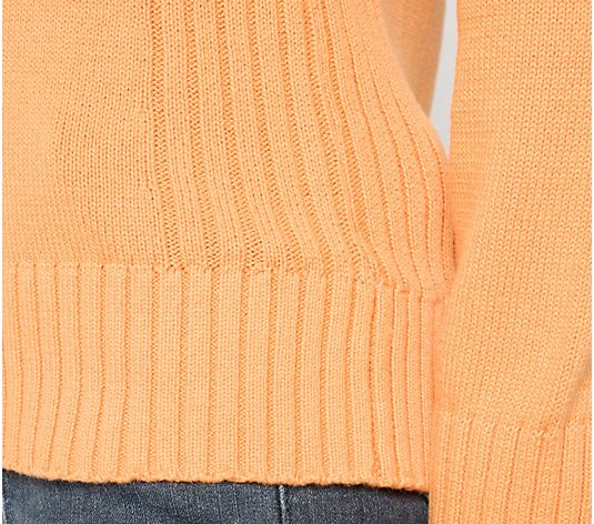 Attitudes by Renee 100% Cotton Sweater with Rib Detail