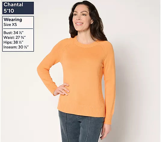 Attitudes by Renee 100% Cotton Sweater with Rib Detail