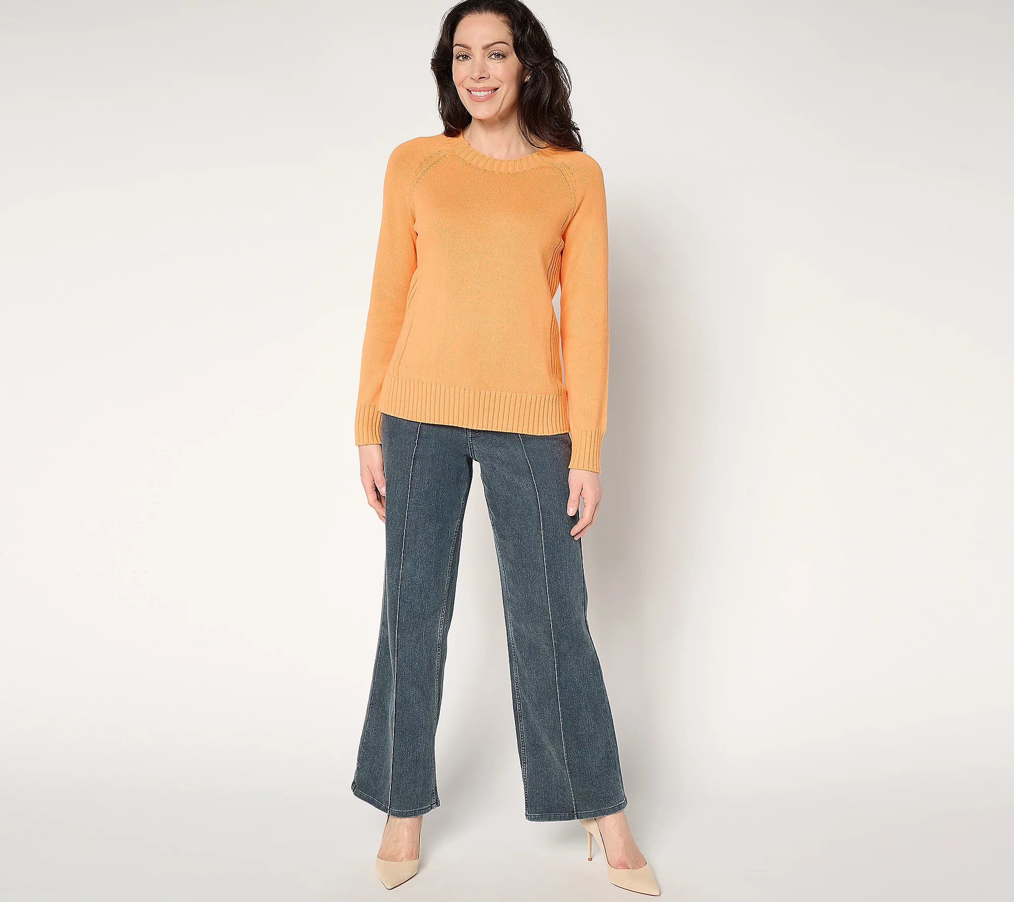 Attitudes by Renee 100% Cotton Sweater with Rib Detail