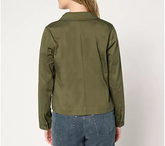 Attitudes by Renee Cotton Stretch Sateen Jacket