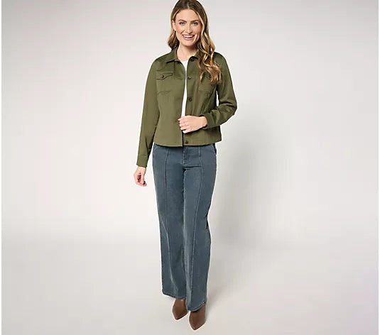 Attitudes by Renee Cotton Stretch Sateen Jacket