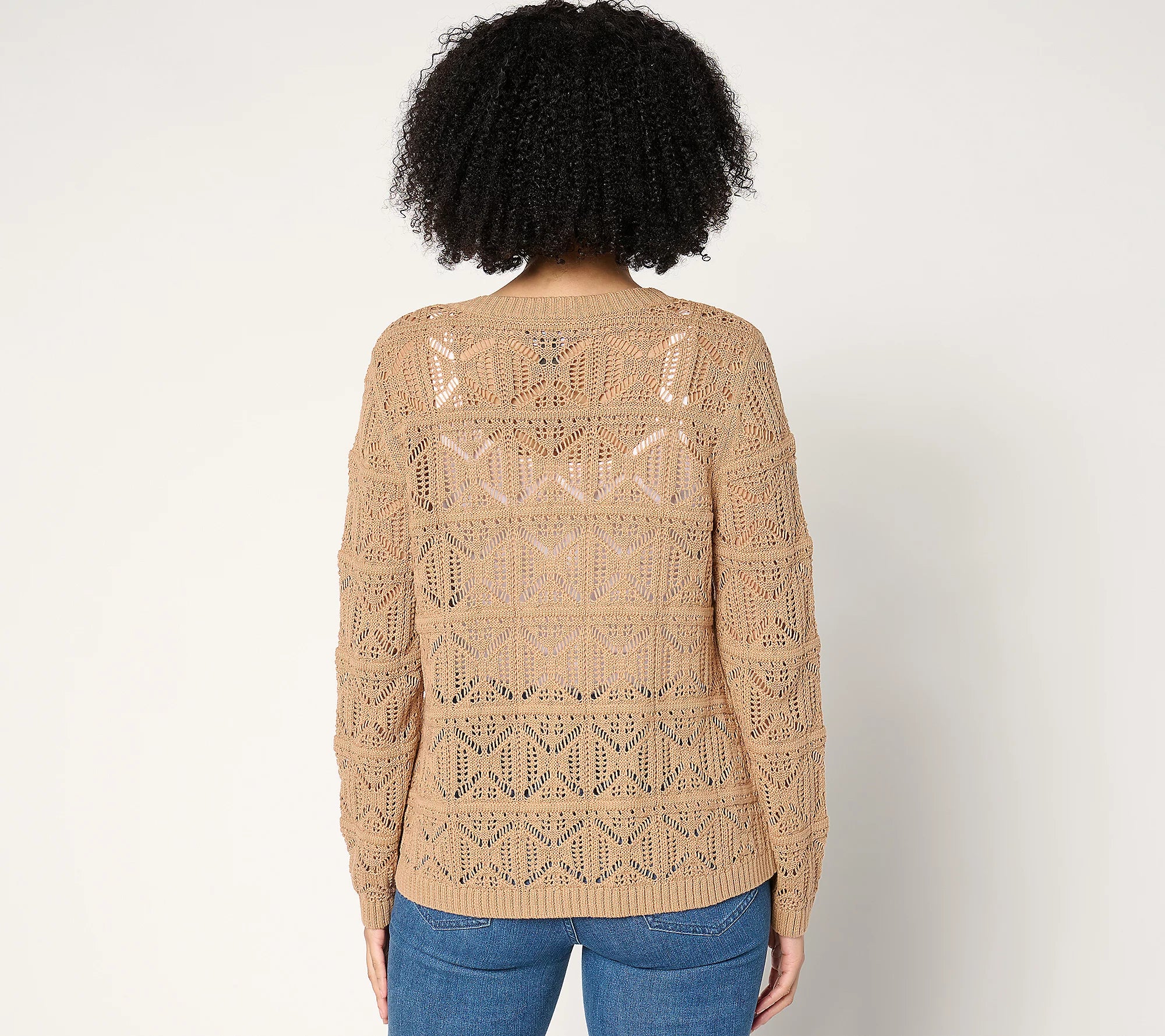 Attitudes by Renee 100% Cotton Crochet Cardigan