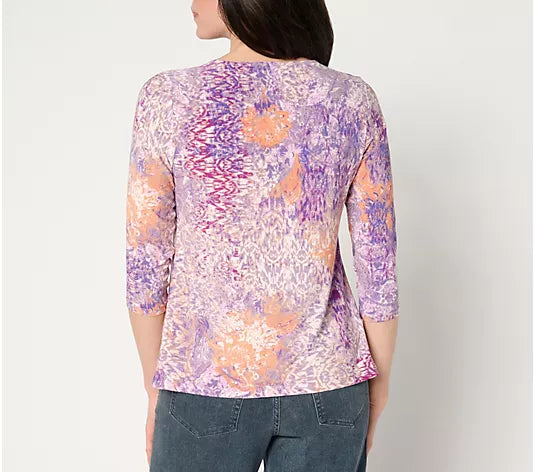 Attitudes by Renee Como Jersey Printed Top