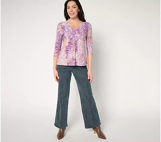 Attitudes by Renee Como Jersey Printed Top