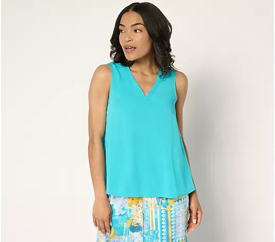 Attitudes by Renee Rayon Blend V-Neck Tank Top