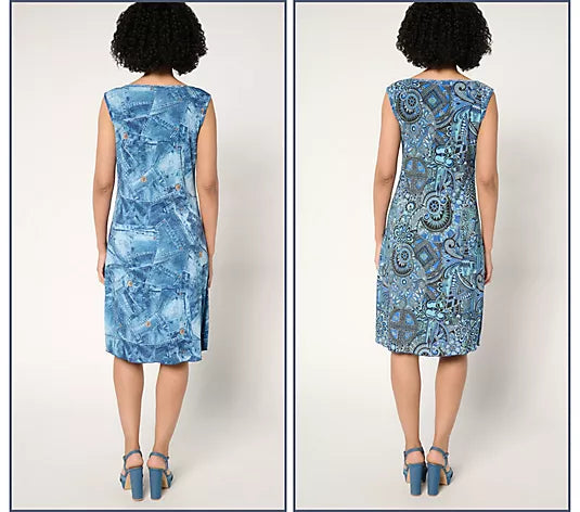 Attitudes by Renee Reversible Printed Como Jersey Dress