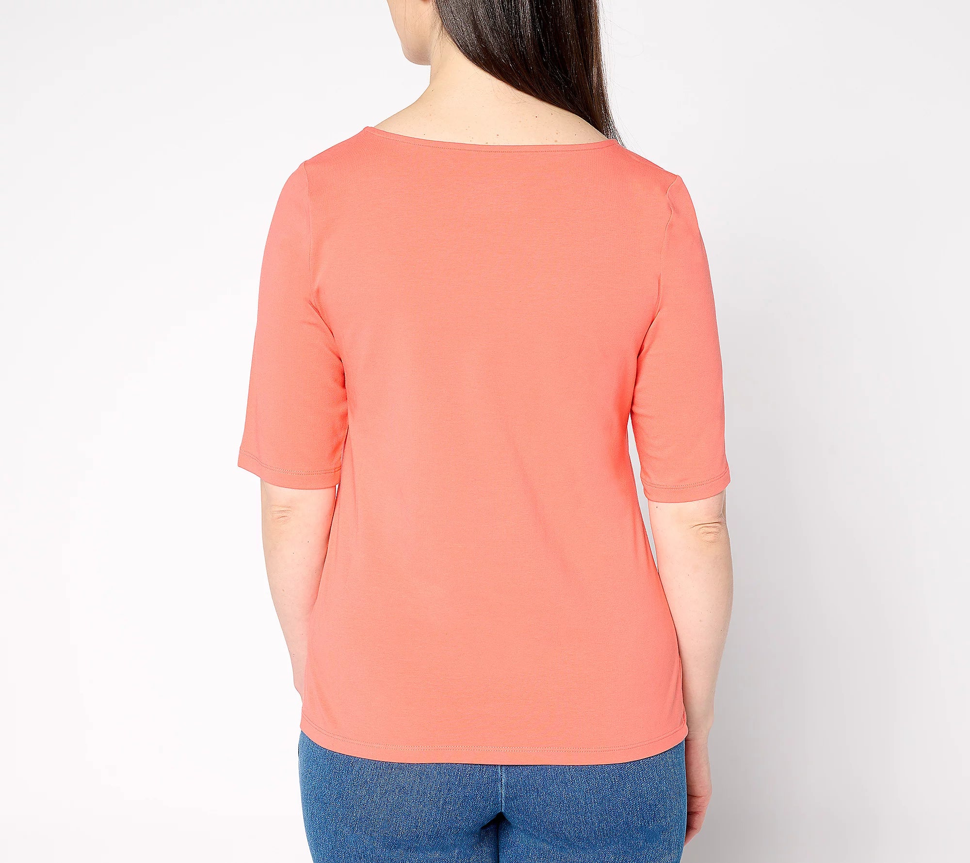 Attitudes by Renee Washed Cotton Ballet Neck Top