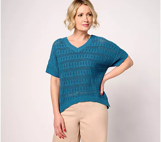 Attitudes by Renee 100% Cotton Crochet Sweater