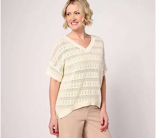 Attitudes by Renee 100% Cotton Crochet Sweater
