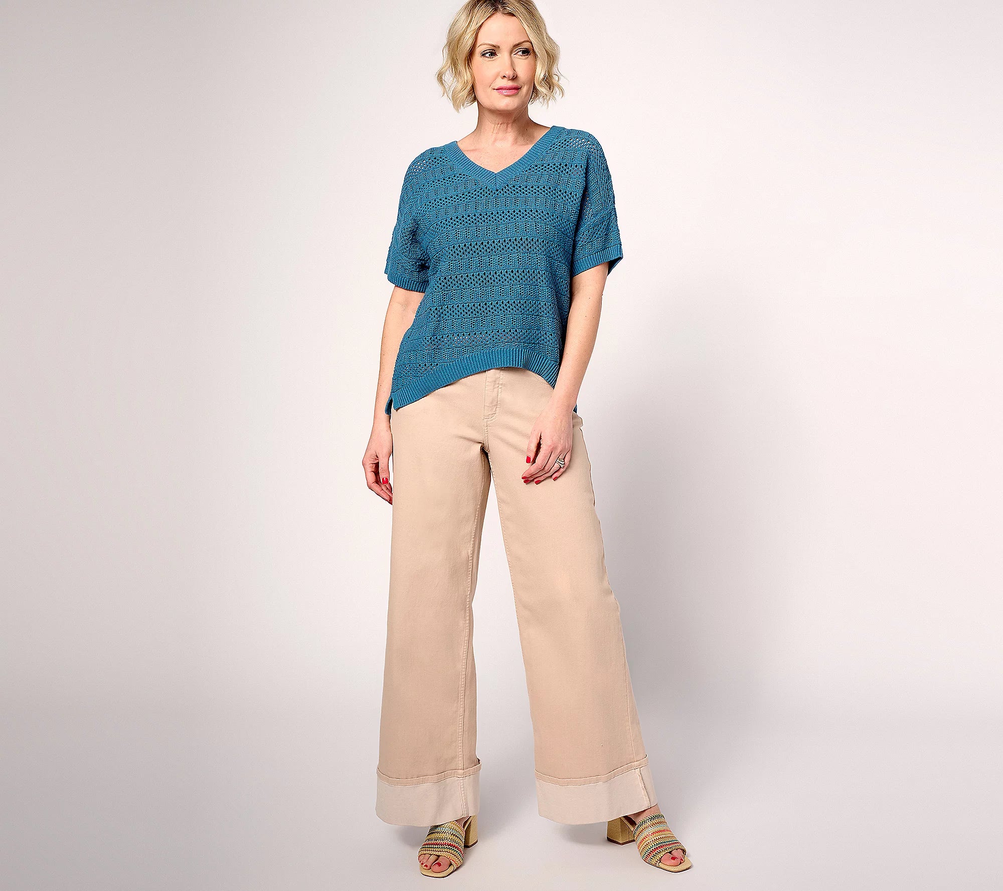 Attitudes by Renee 100% Cotton Crochet Sweater