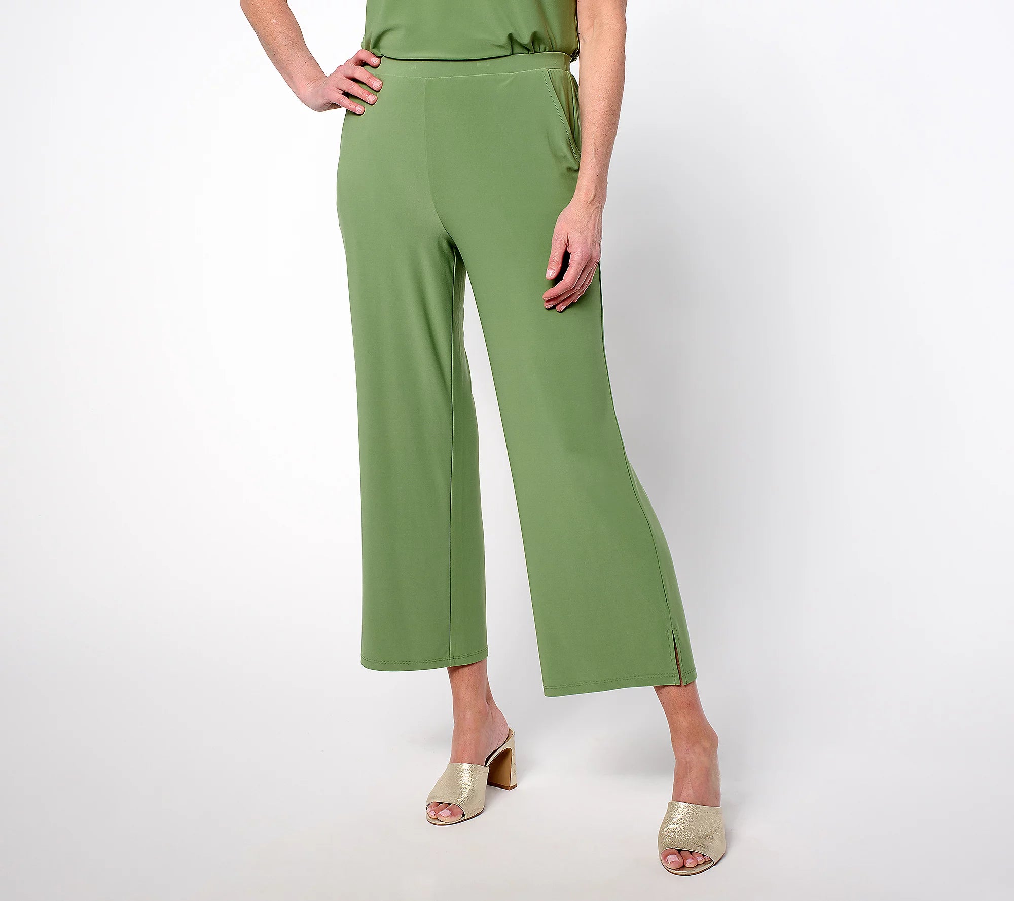 Attitudes by Renee La Roma Jersey Wide Leg Crop Pants