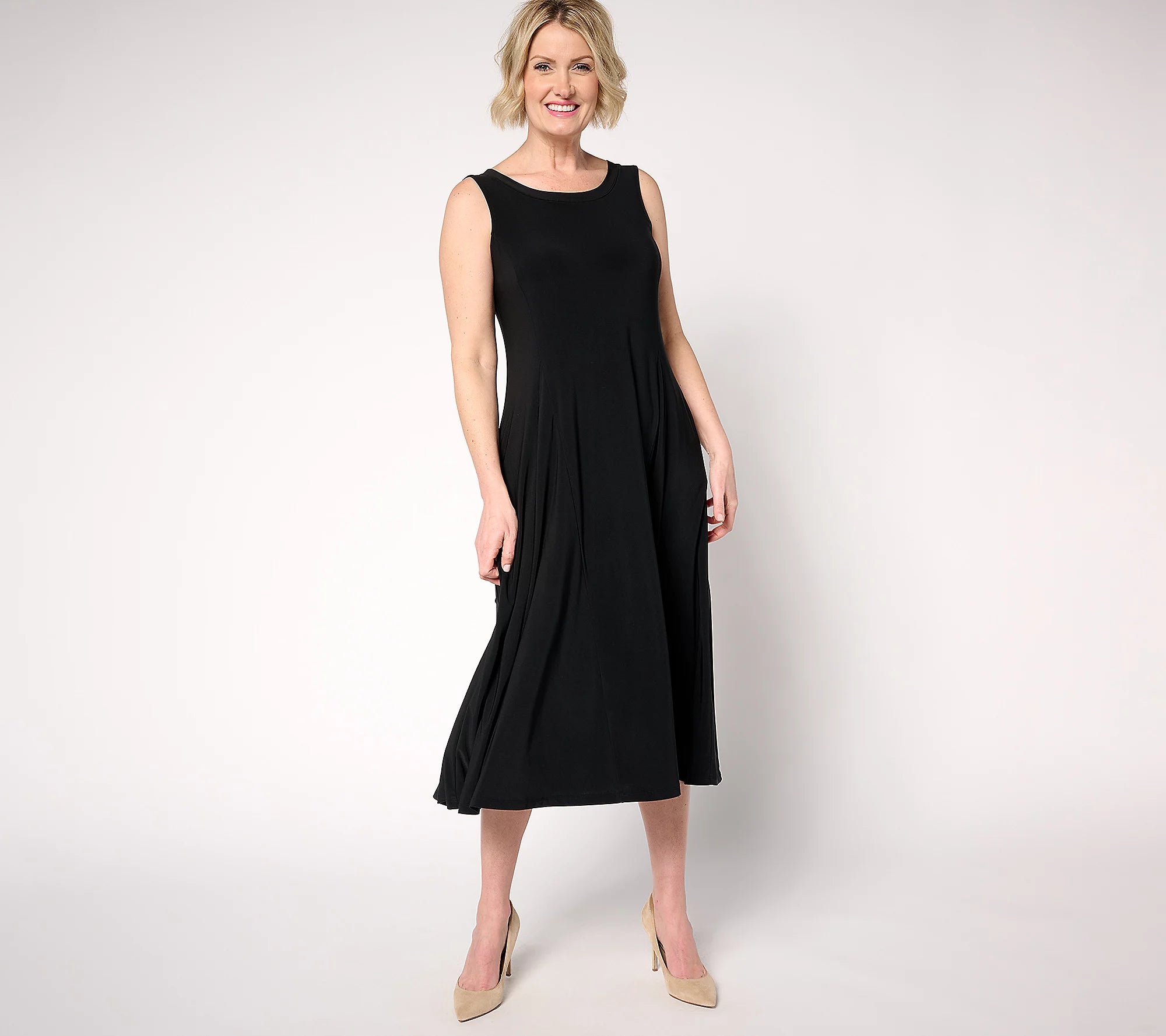 Attitudes by Renee Como Jersey Godet Midi Dress