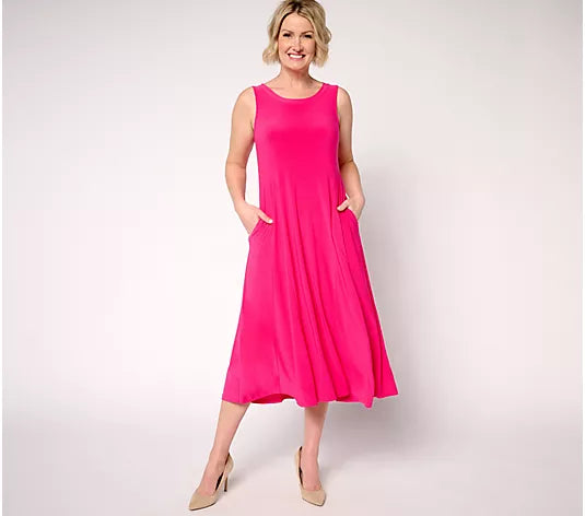 Attitudes by Renee Como Jersey Godet Midi Dress