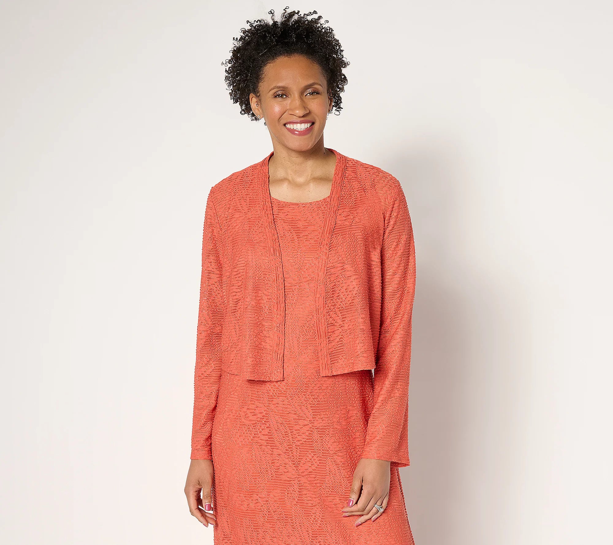 Attitudes by Renee Floral Illusion Jacquard Maxi Dress Sunset / L
