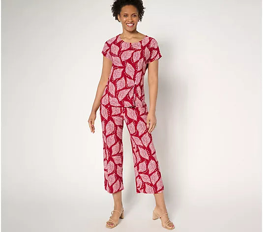 Attitudes by Renee Como Jersey Top and Pant Set