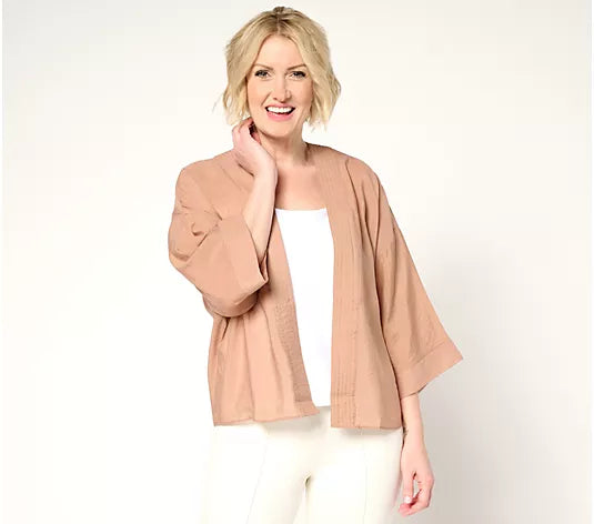 Attitudes by Renee Woven Open Front Topper