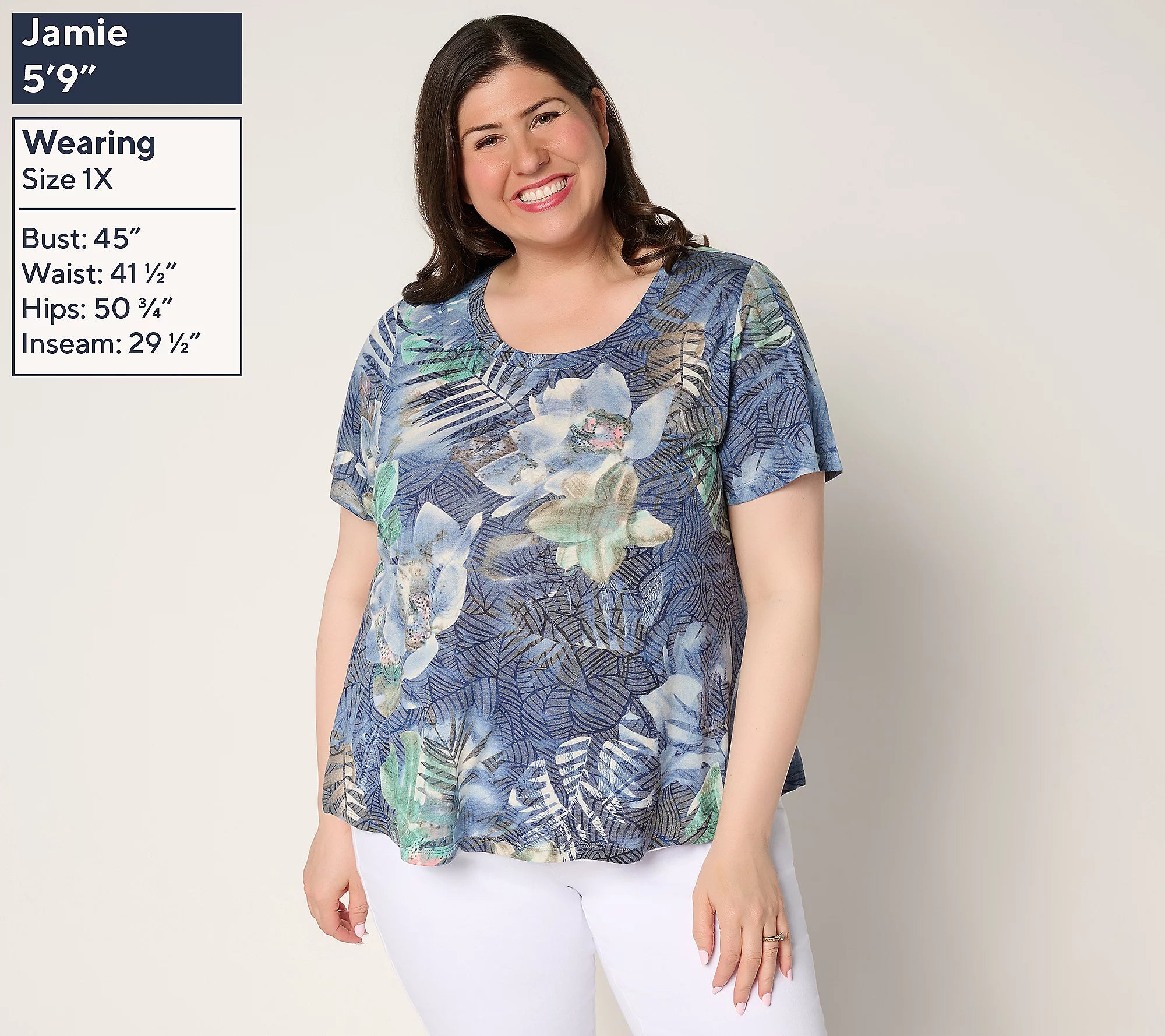 Attitudes by Renee Burnout Knit Short Sleeve Tee