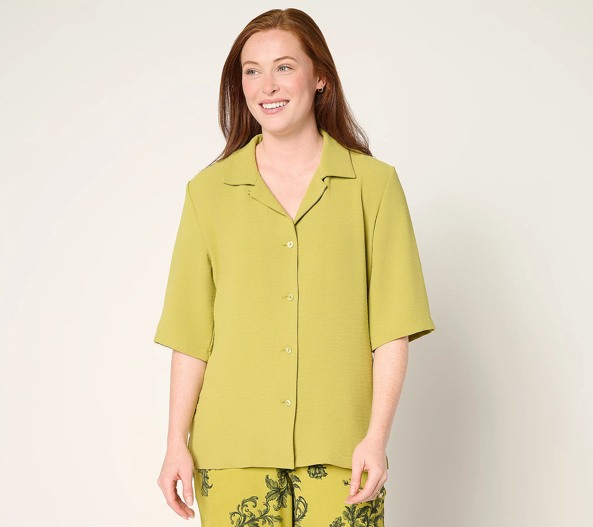 Attitudes by Renee Woven Button Front Cabana Shirt – Renee Greenstein Attitudes by Renee Woven Button Front Cabana Shirt – Renee Greenstein
