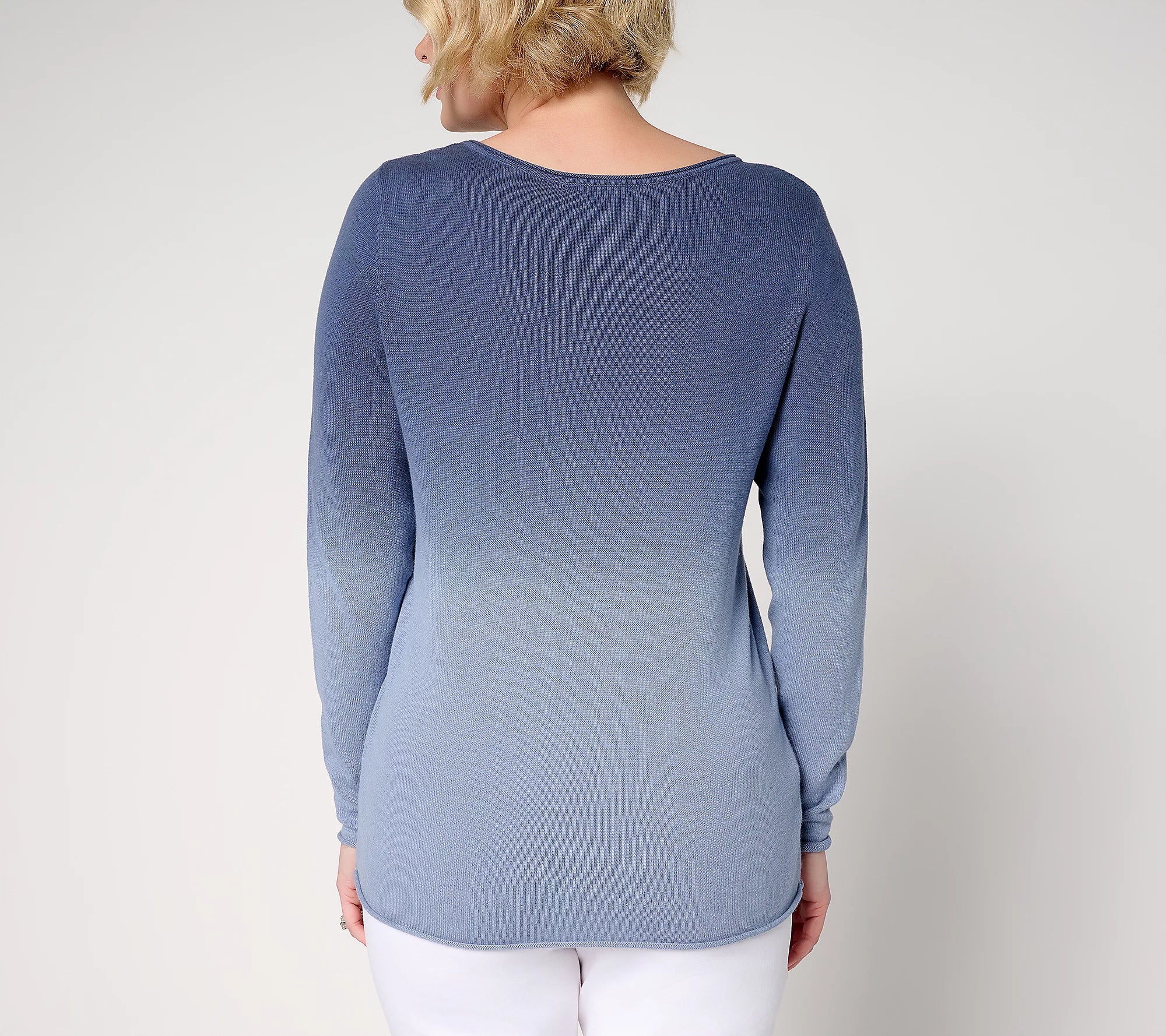 Attitudes by Renee 100% Cotton Printed Ombre Sweater