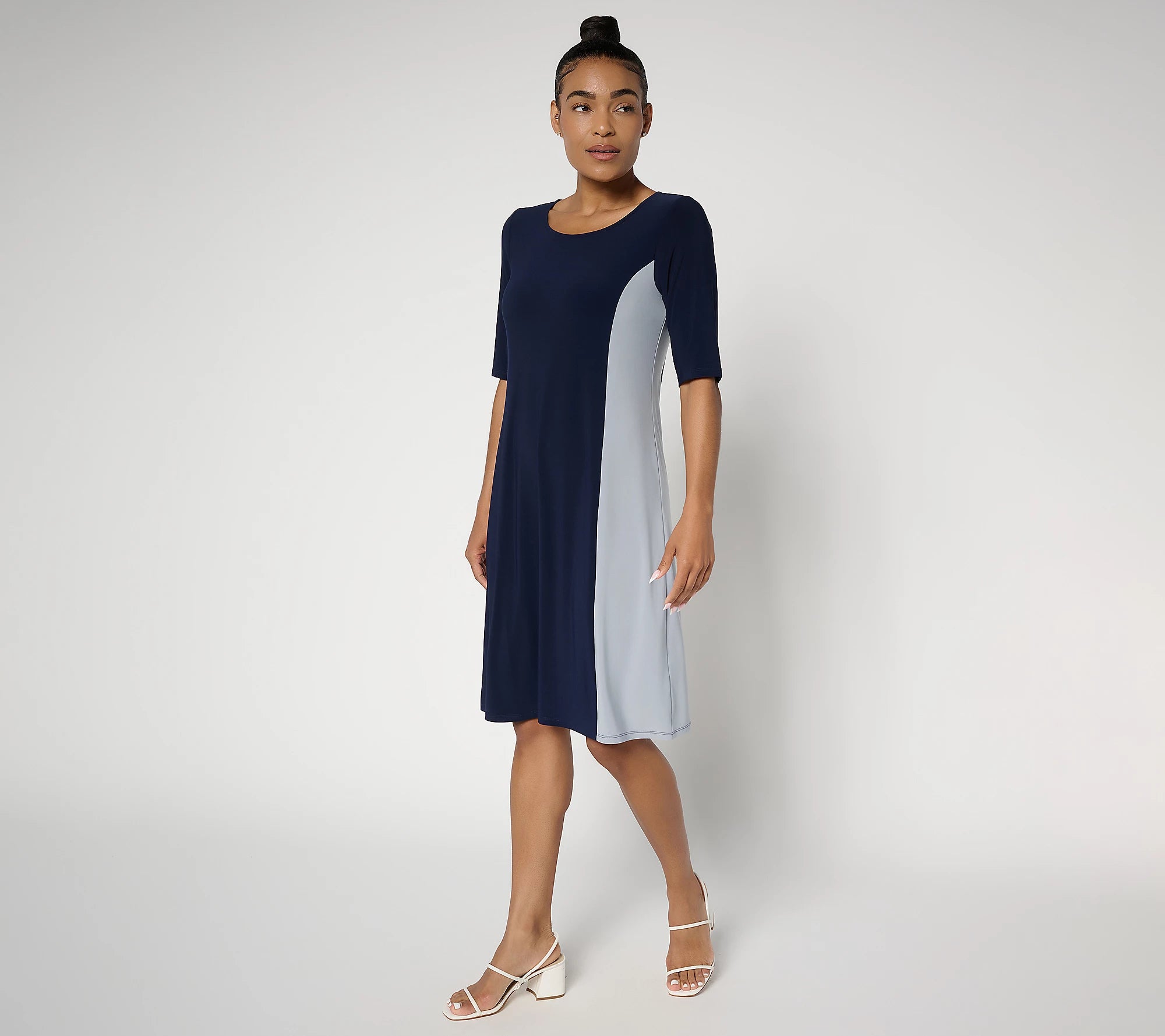 Attitudes by Renee La Roma Jersey Color Block Dress Chili / S Attitudes by Renee La Roma Jersey Color Block Dress Chili / S