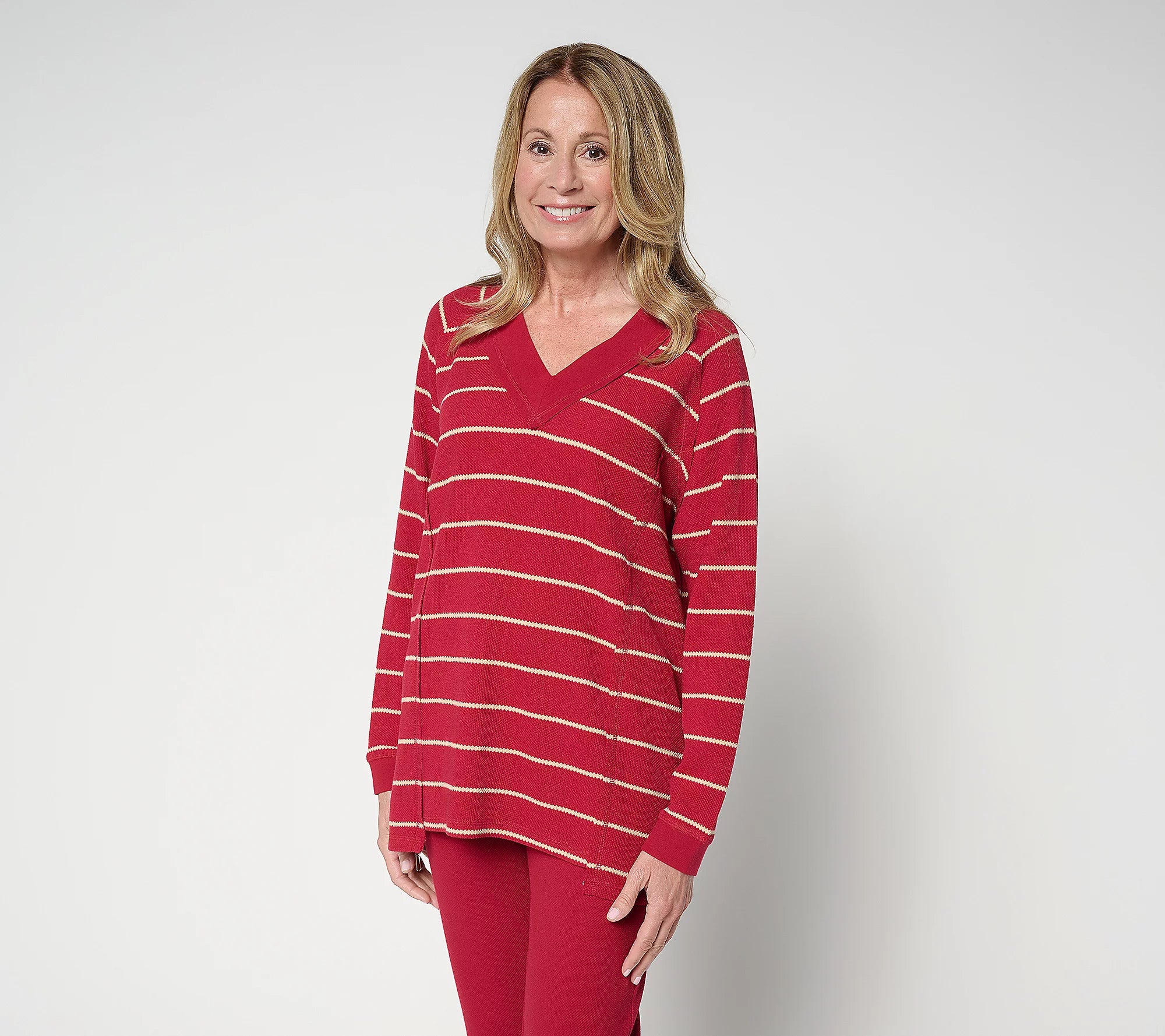 Attitudes by Renee Jacquard Stripe Top