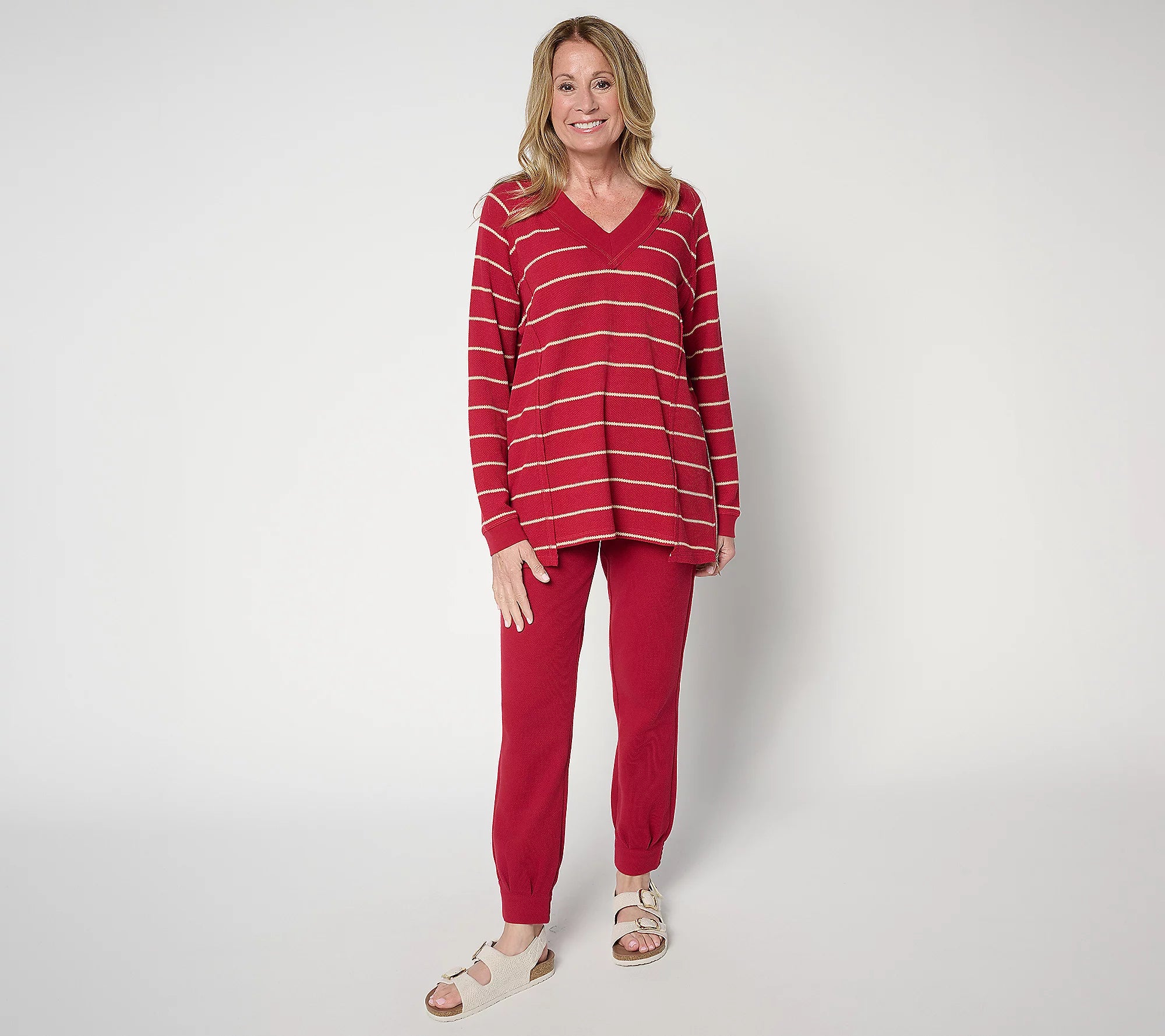 Attitudes by Renee Jacquard Stripe Top