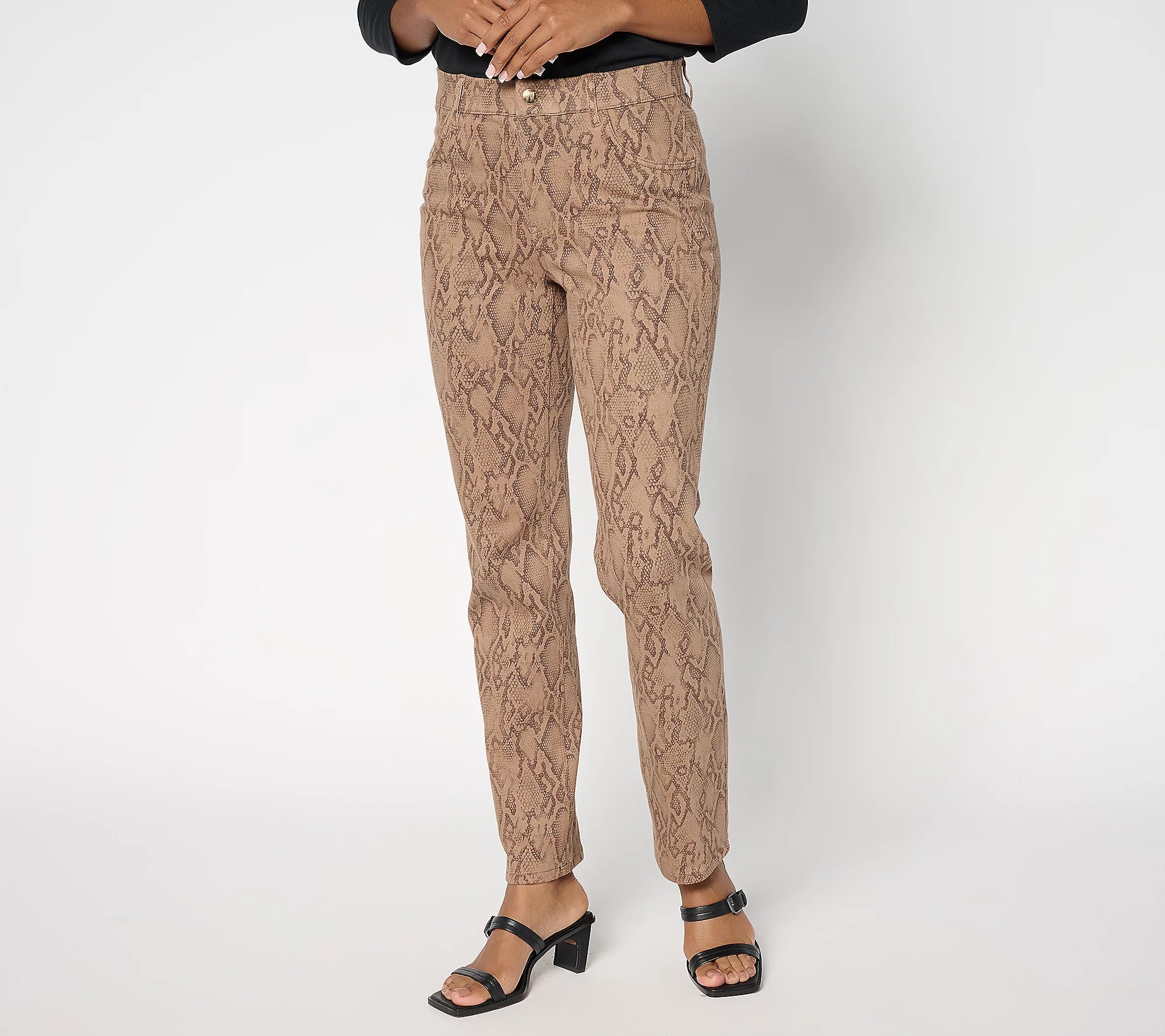 Women with Control Printed Prime Stretch Denim Straight Leg Jeans