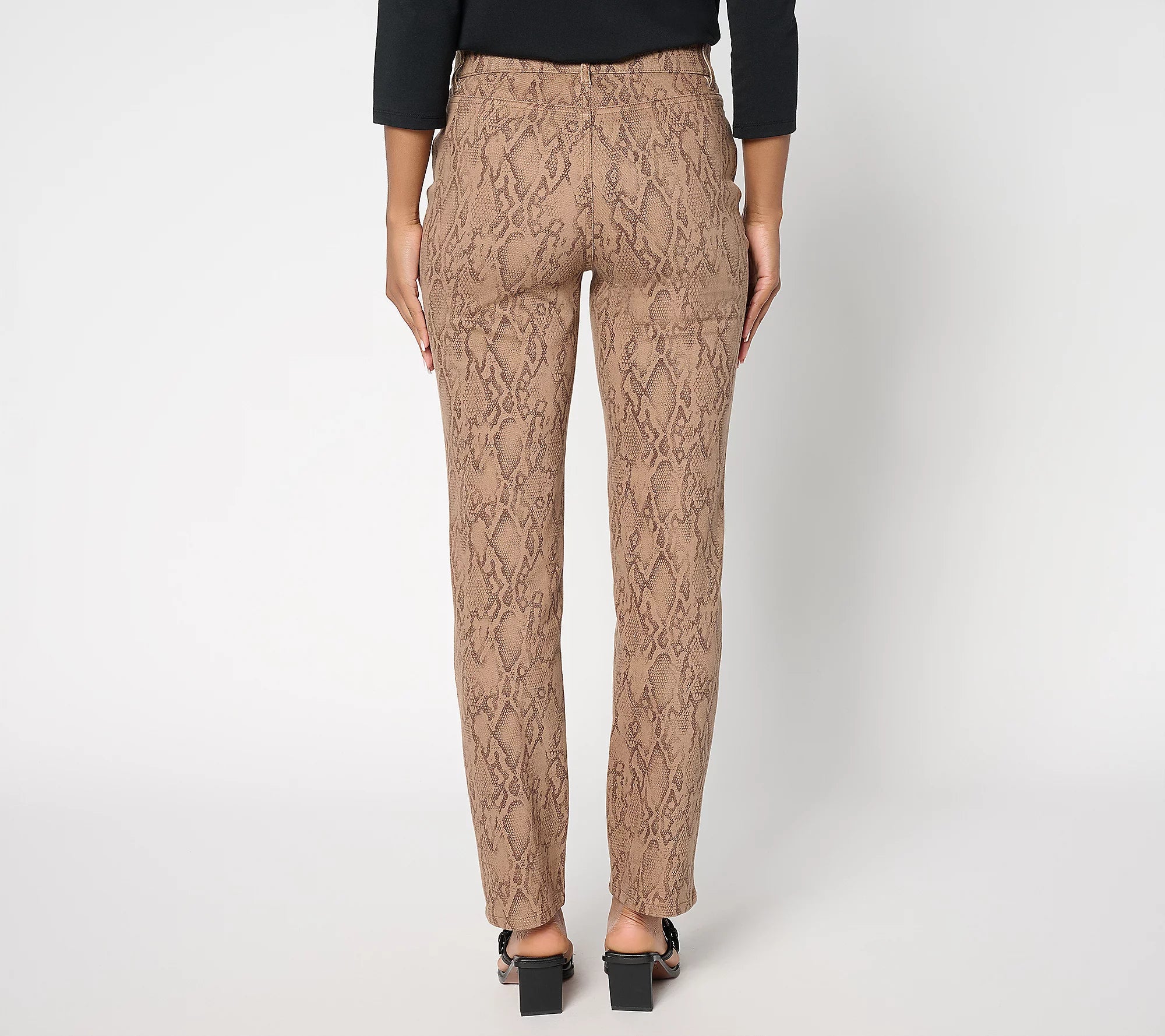 Women with Control Printed Prime Stretch Denim Straight Leg Jeans