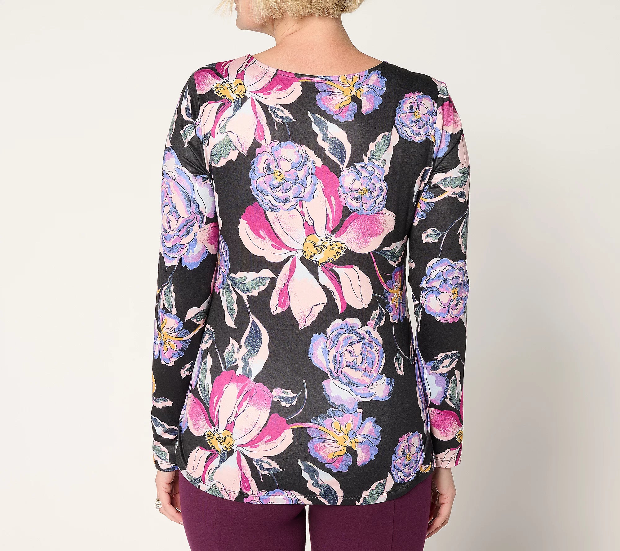 Attitudes by Renee Knit Print or Solid V-Neck Top