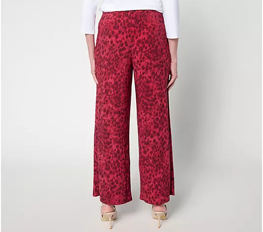 Attitudes by Renee Printed Como Jersey Wide Leg Ankle Pants