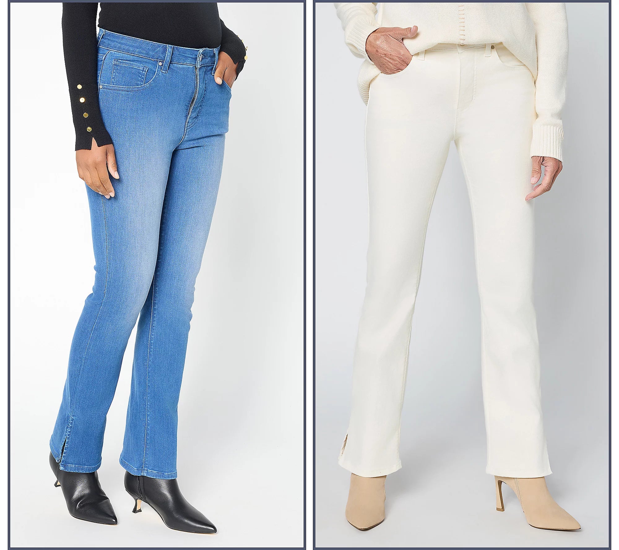 Women with Control Contour Curves Side Slit Jeans
