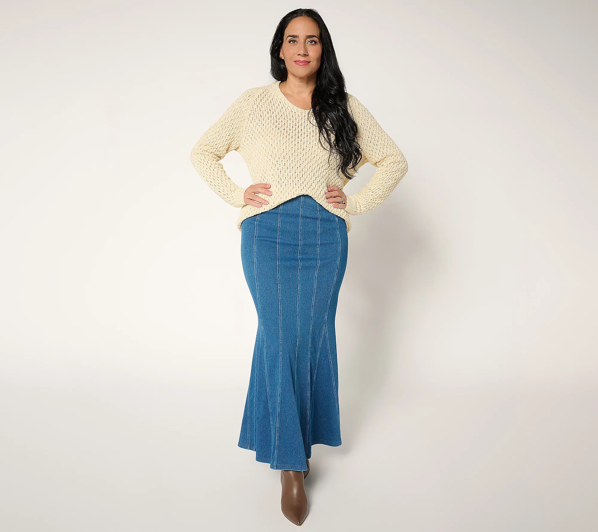 Women with Control Hollywood Waist Prime Stretch Denim Skirt